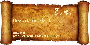 Bozsik Arnót névjegykártya